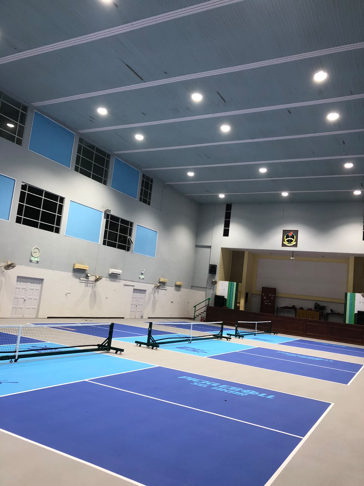 Sg. Akar indoor hall courts under new LED lighting